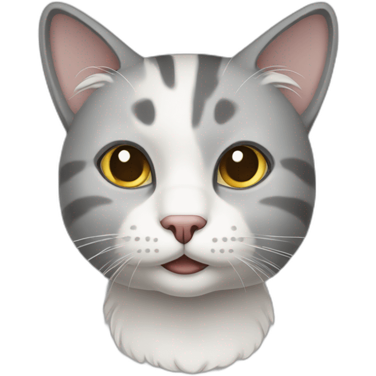 old grey and white cat emoji