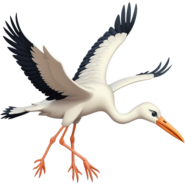 Stork flying ￼ emoji