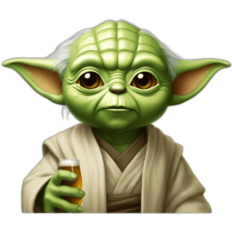 Yoda boit de la bière emoji