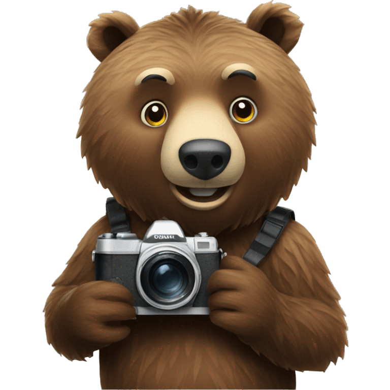 grizzly bear with camera emoji