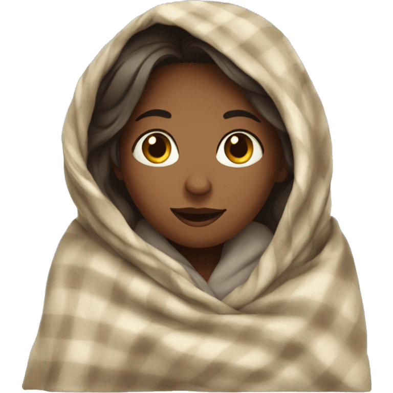 A girl in a blanket emoji