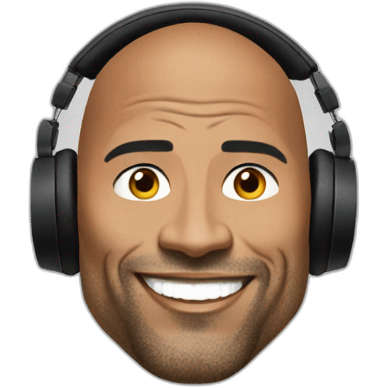 the rock as a DJ emoji