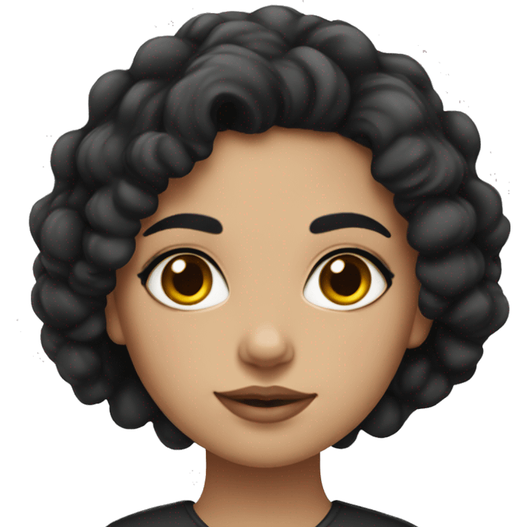 Turkish girl with black curly hair and some make up emoji