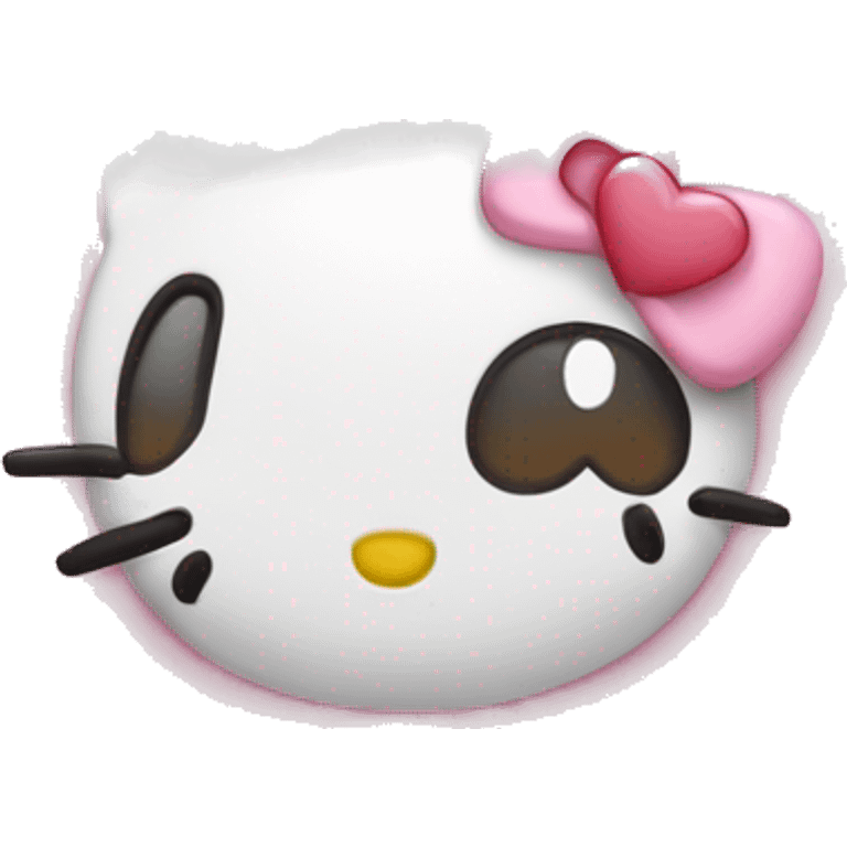 Hello kitty in a baby pink heart emoji