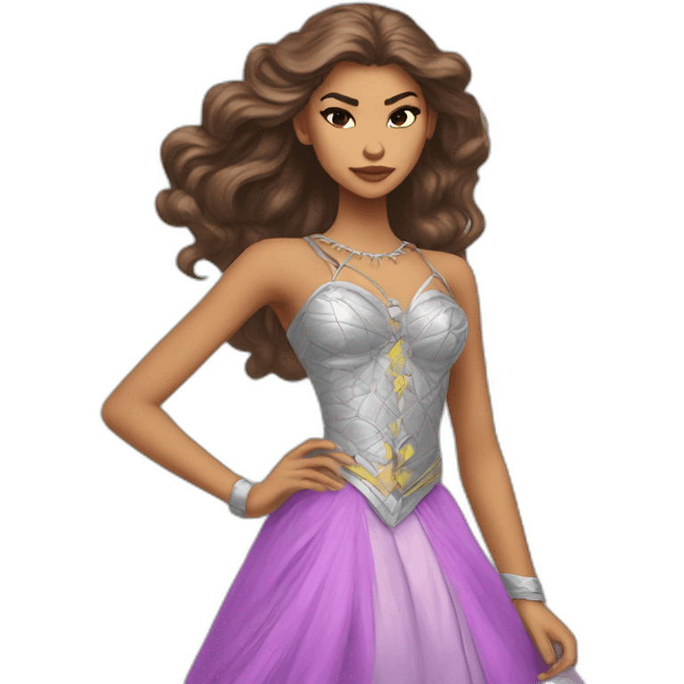 Zendaya as a badass princess, colorful emoji