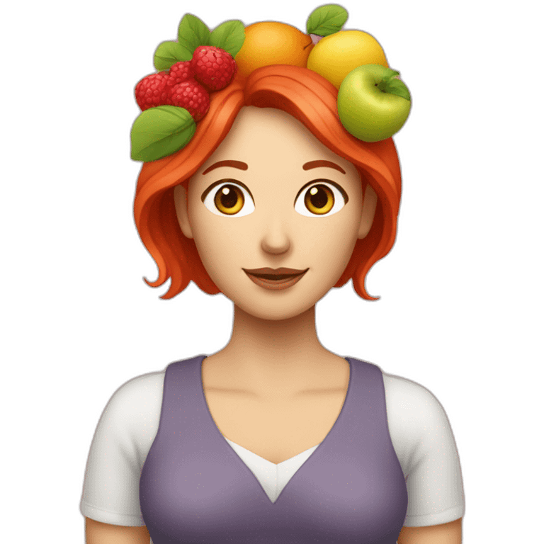 white-red-haired-woman-with-fruit-bouquet emoji