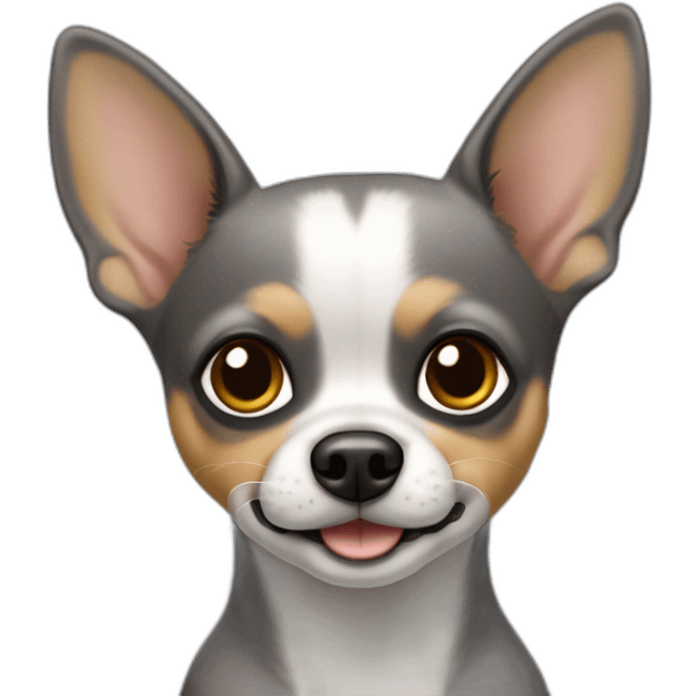 Chien de te chihuaha gris très  foncé emoji