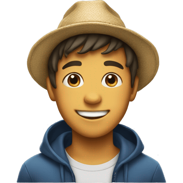 smiling boy wearing a hat emoji