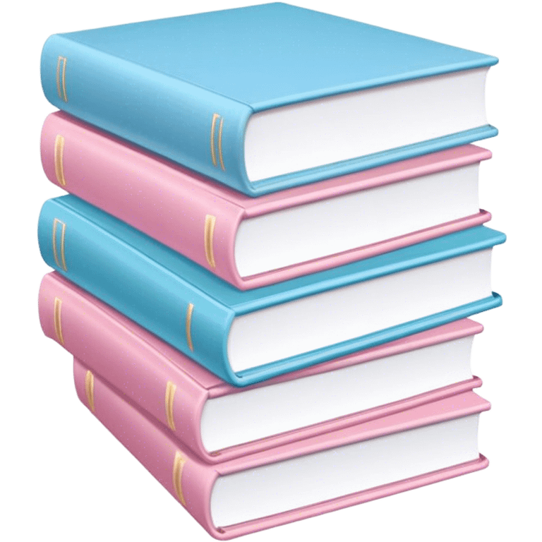 books light pink and light blue emoji