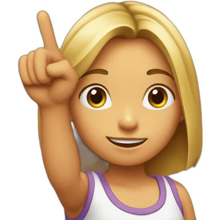 Girl pointing her finger up emoji