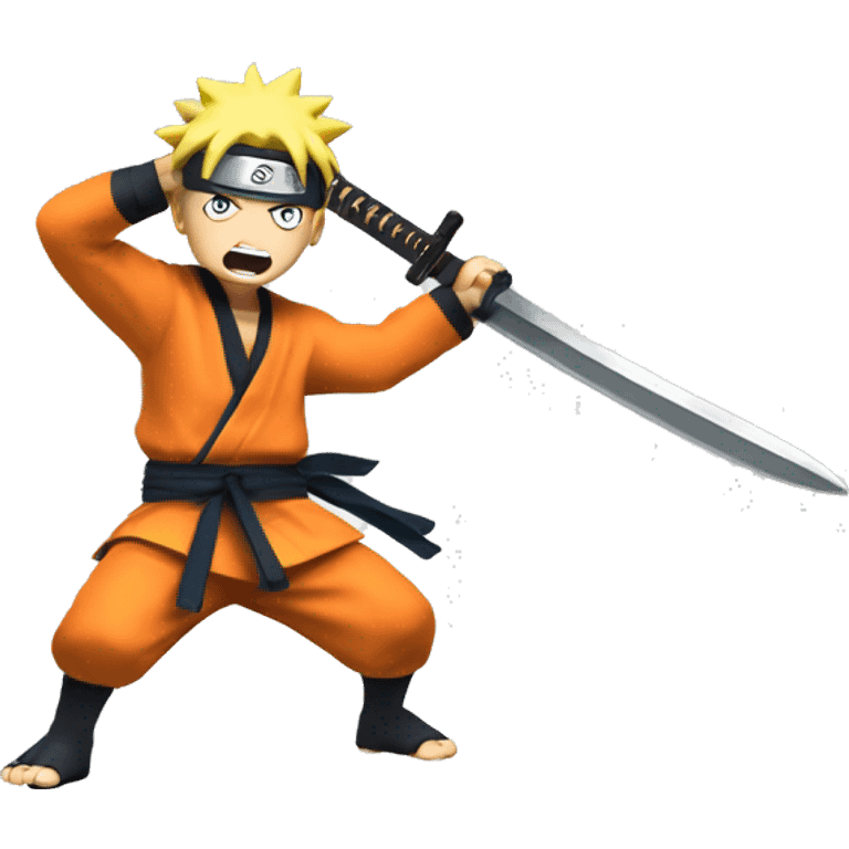 Naruto Uzumaki Throwing a sword emoji