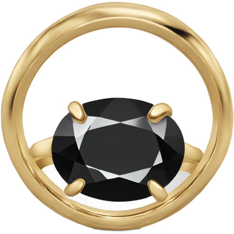 gold ring with black oval diamond emoji