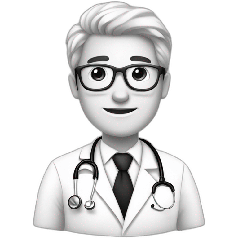 dibujo de doctor en blanco y negro emoji