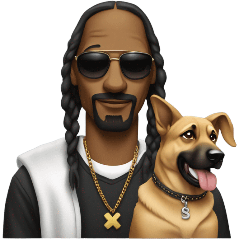 Snoop dog the rapper with a German Shepard  emoji