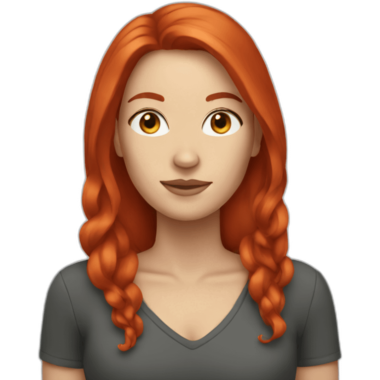 White woman with long red hair emoji