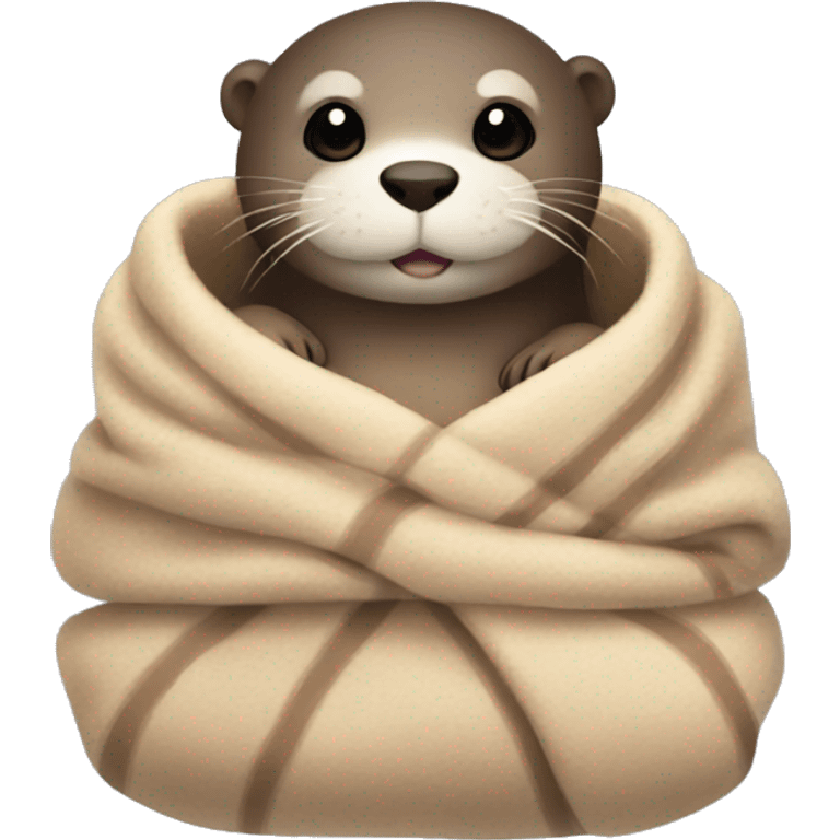 otter cozy in blanket emoji