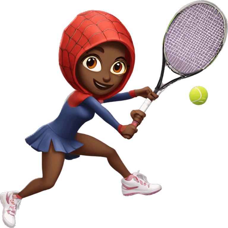 Spider-Girl playing tennis emoji