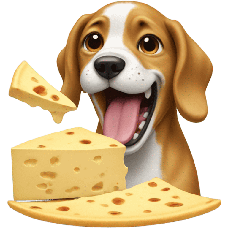 Dog eating queso emoji