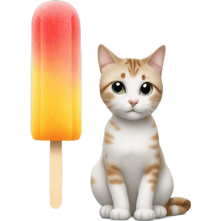 ice pop with cat emoji