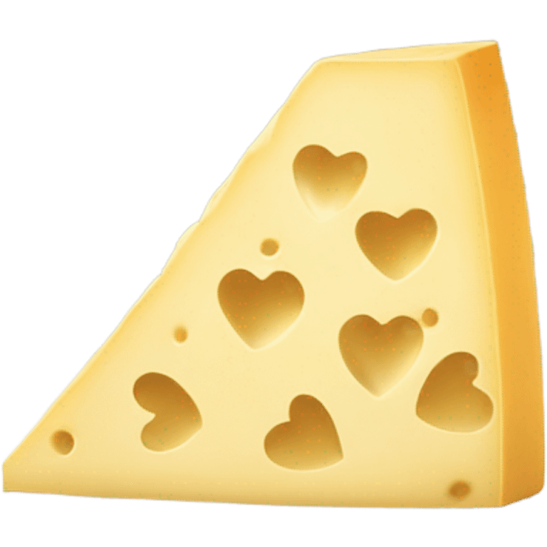 Swiss Cheese wedge in the shape of a heart emoji