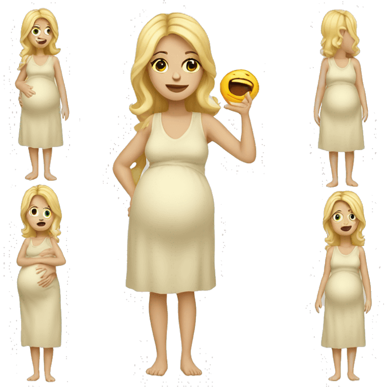 Pregnant blond woman full body emoji