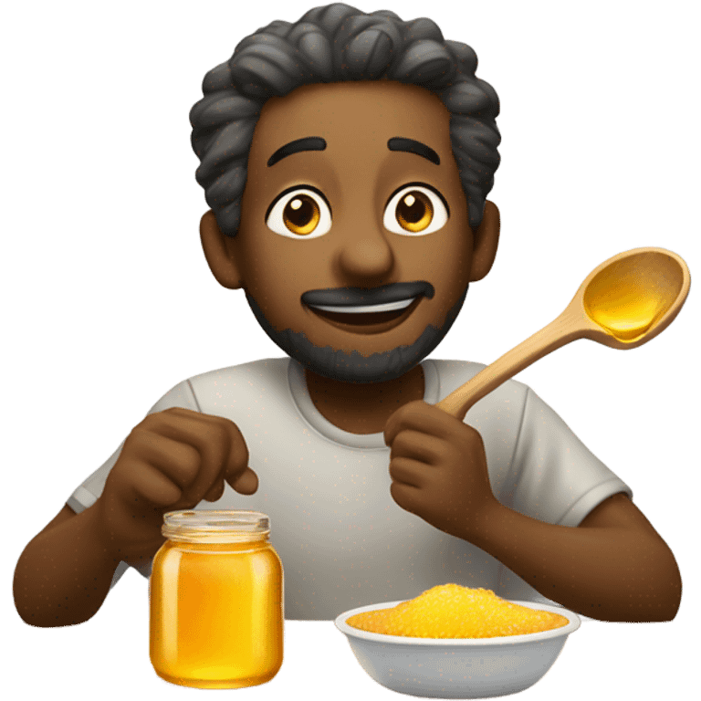 Man eating honey emoji