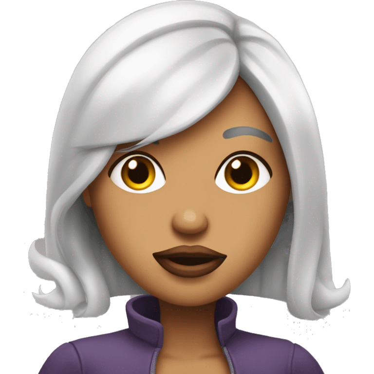 woman with extremely big large gigantic lips making a sassy face  emoji