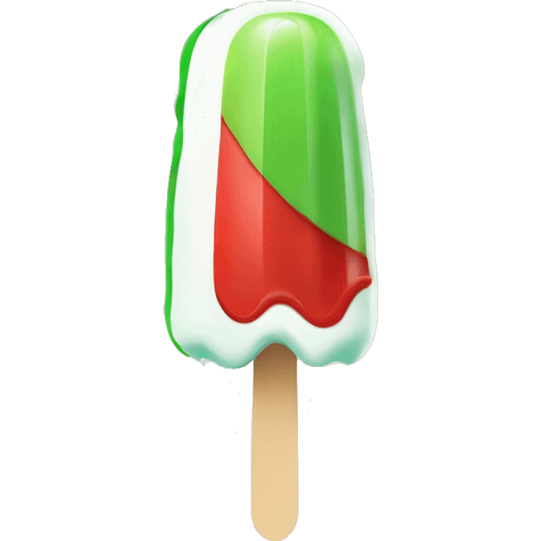 green and white swirly ice lolly with red running through the middle emoji