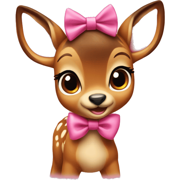 Bambi with a pink bow emoji