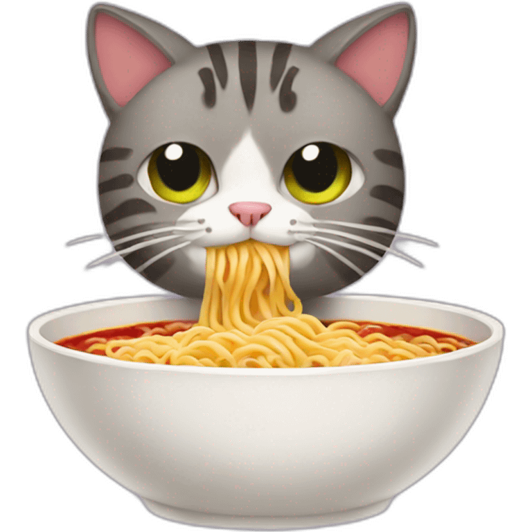 cat eating ramen emoji