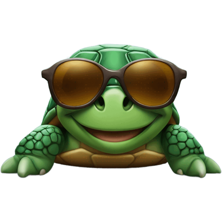 Turtle wearing sunglasses emoji