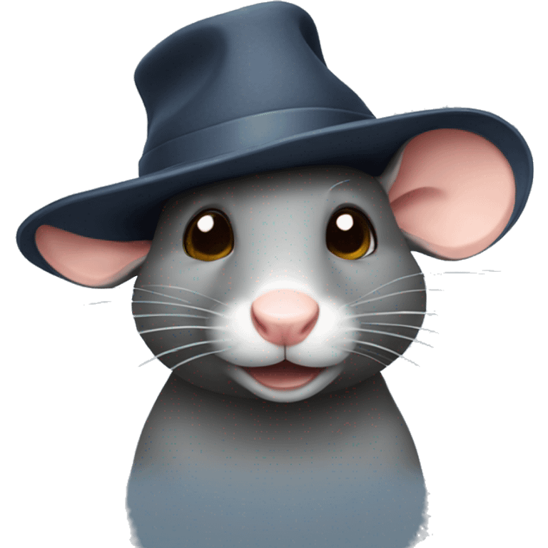 Rat with hat emoji