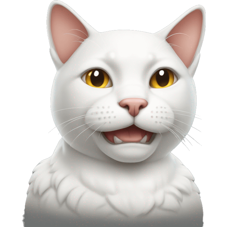 Muscular white cat soccer emoji