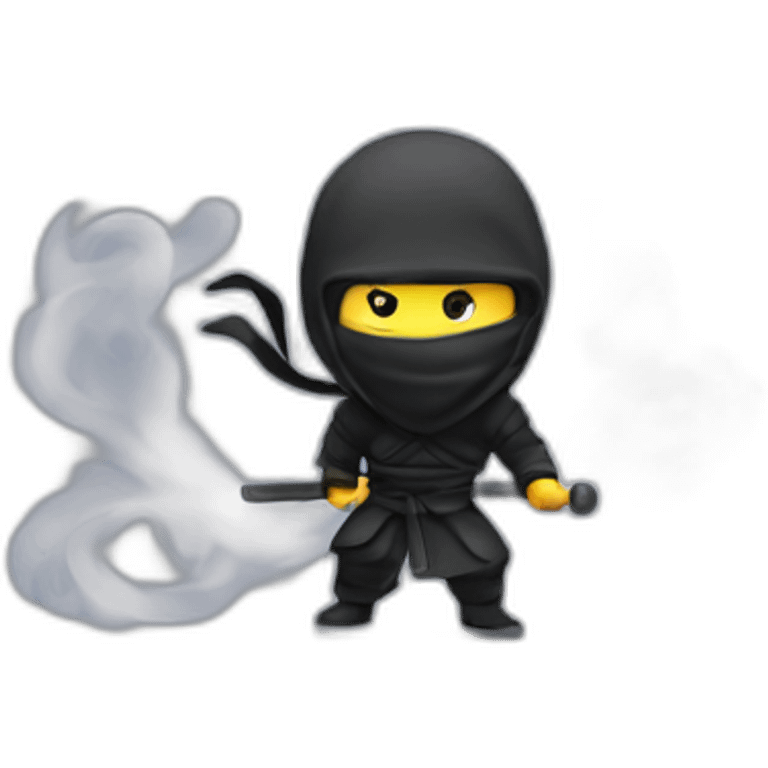 ninja disappearing in smoke emoji