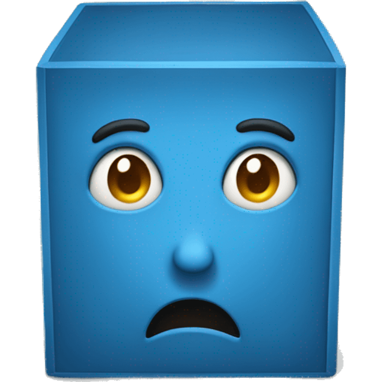 Exclamatory mark inside of blue box emoji