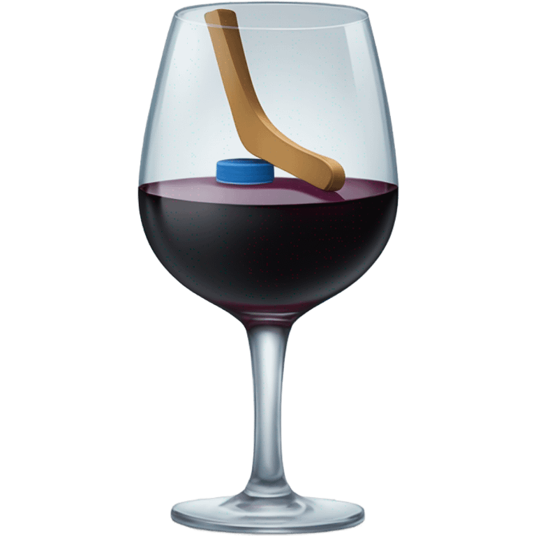 Hockey and wine glass emoji