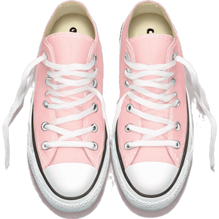 Pale pink converse shoes with white laces  emoji