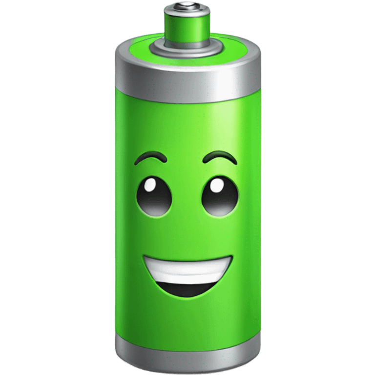  Green battery smiling emoji