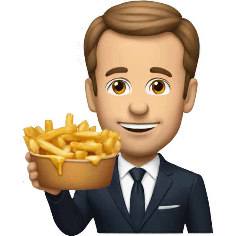 macron eat poutine emoji