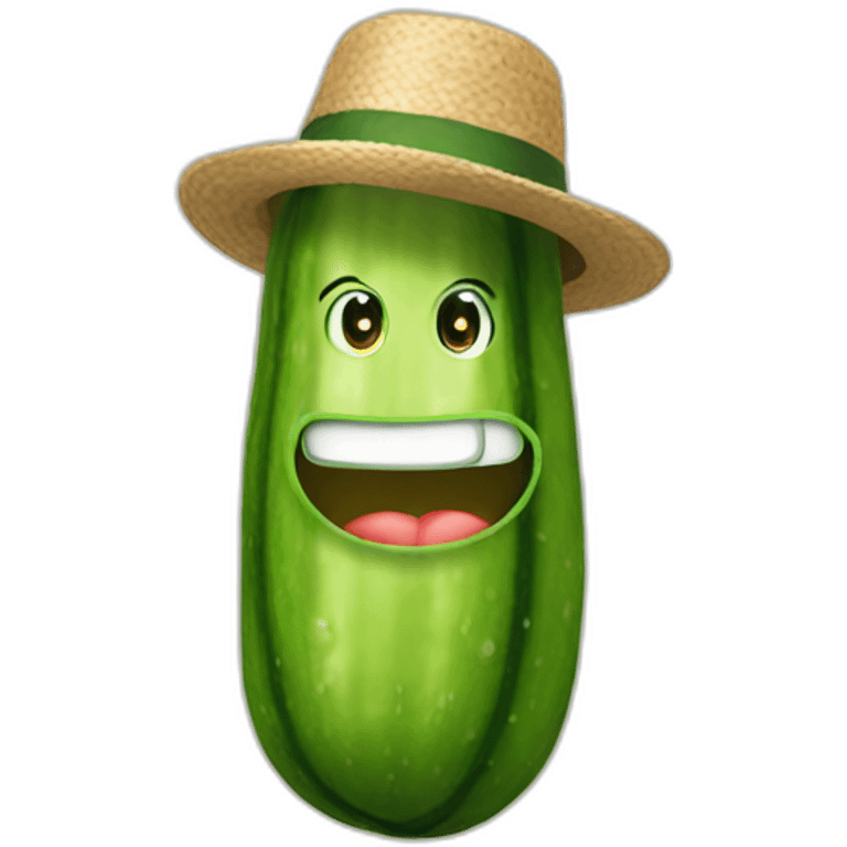 cucumber with hat emoji