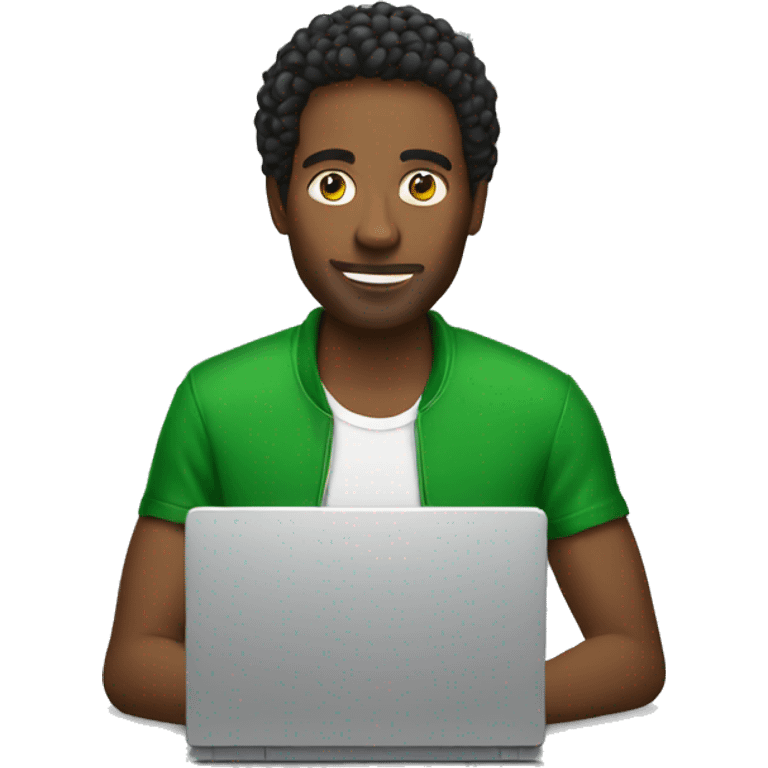 A jamaican cool guy using a computer emoji