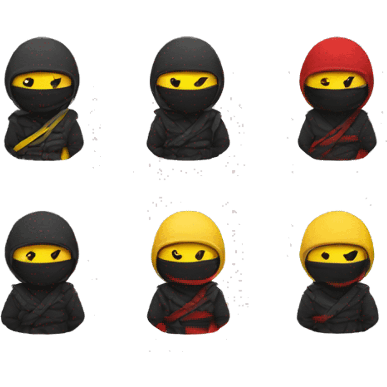 ninja black red yellow from top to bottom emoji