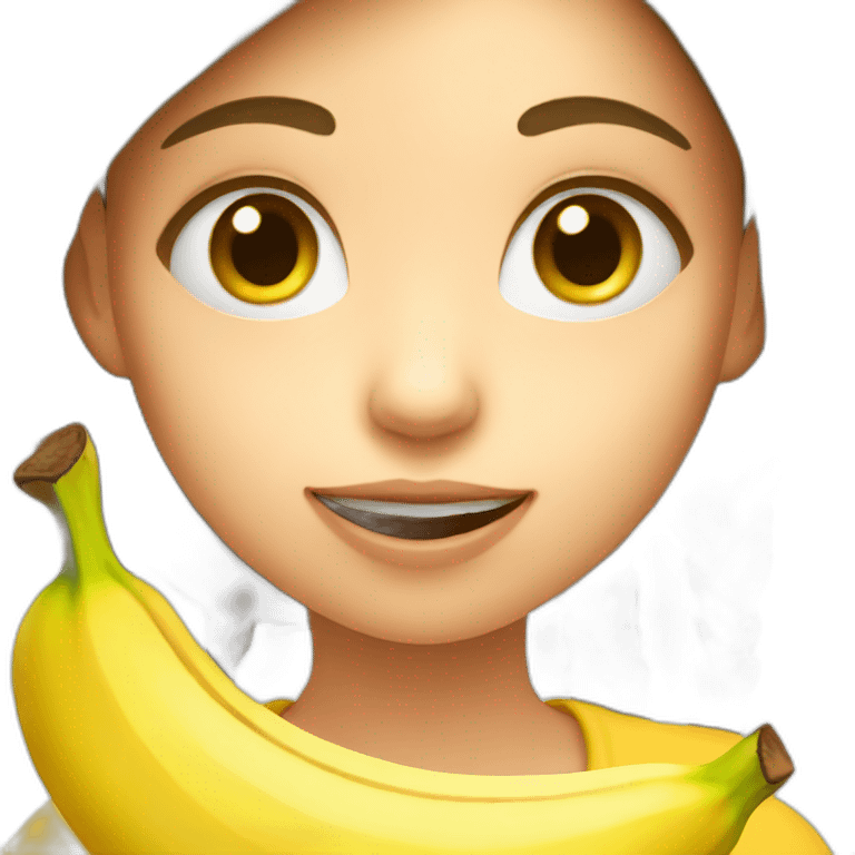 Girl eating banana  emoji