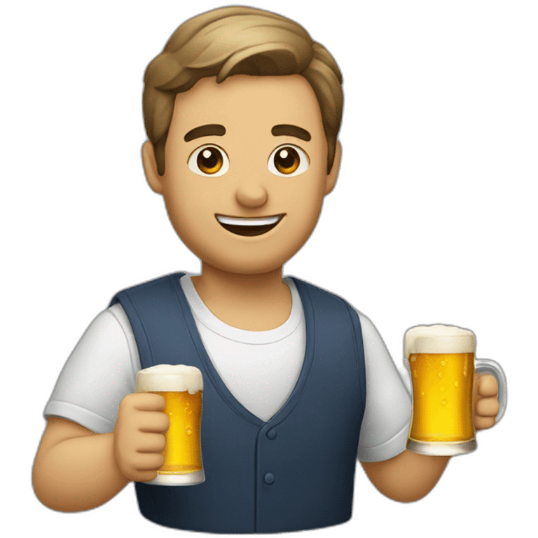 Chat avec une bière emoji