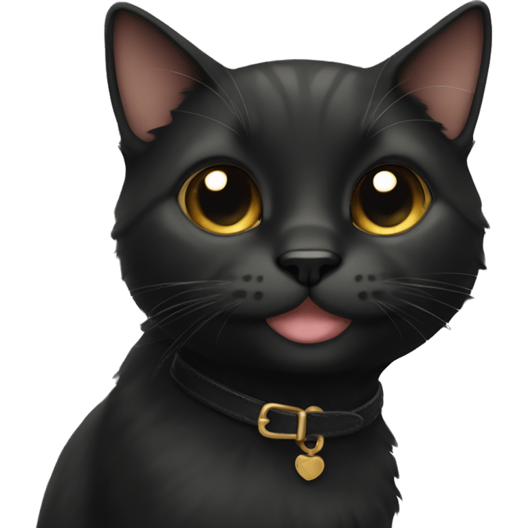 Adorable small black cat  emoji