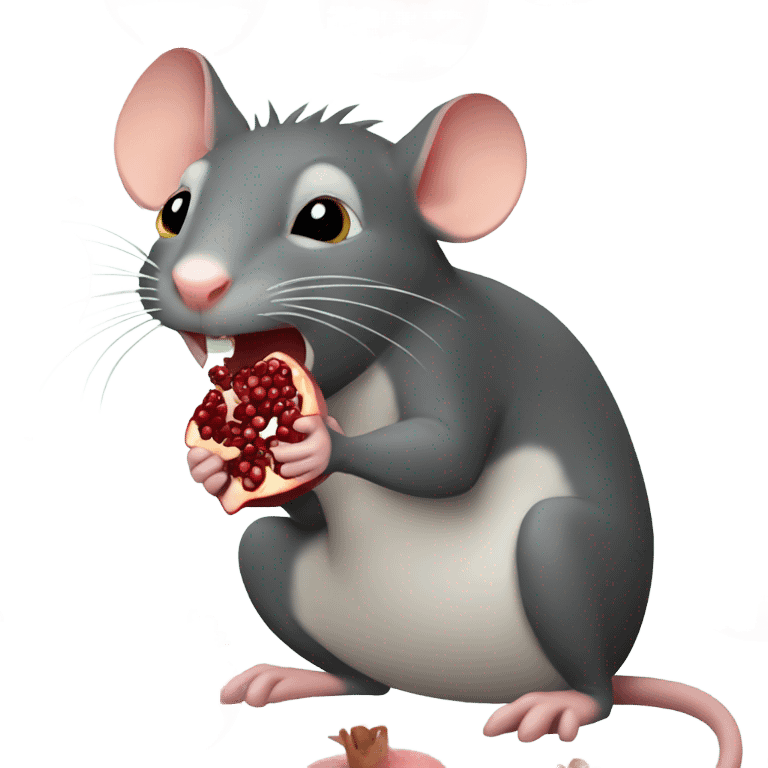 Rat gnawing on pomegranate  emoji