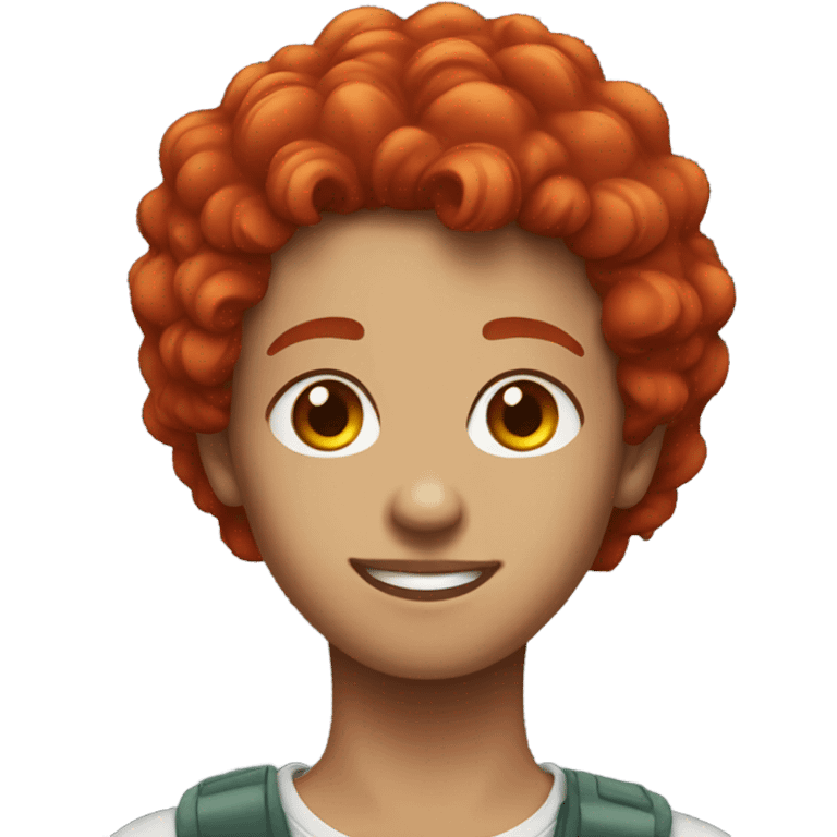 young adult with vibrant red hair emoji