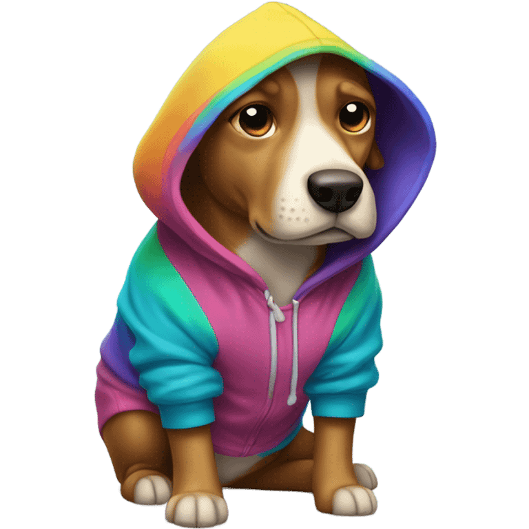 Dog wearing hoodie emoji