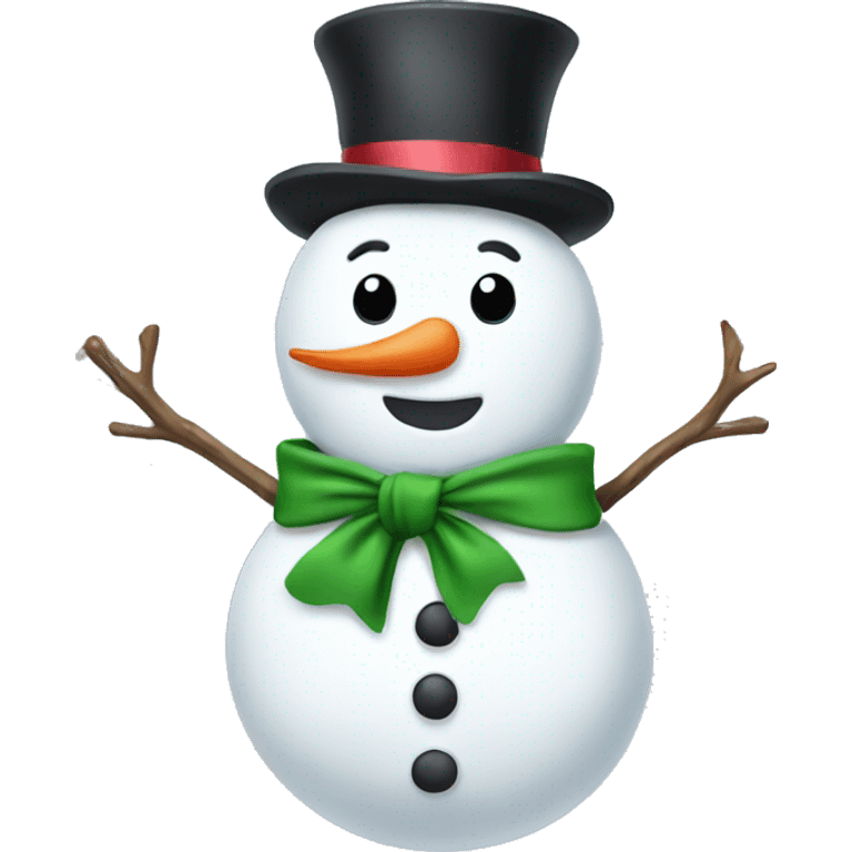 Snowman with a bow  emoji