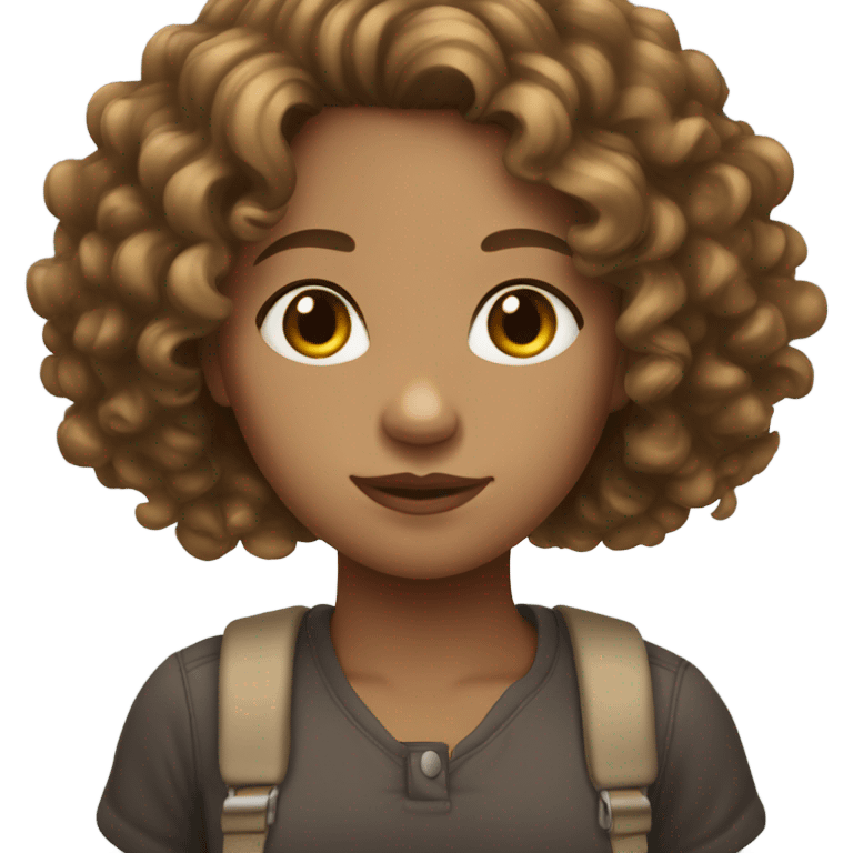 Light skinned girl with curly brown hair  emoji